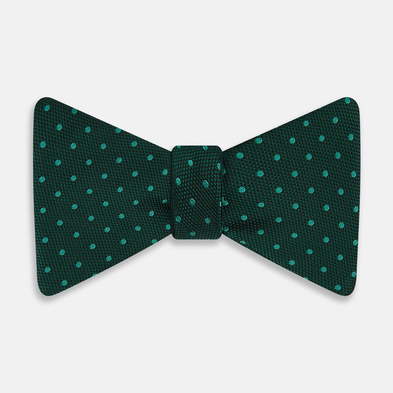 View 1 of product Turquoise and Forest Green Mirco Dot Silk Bow Tie
