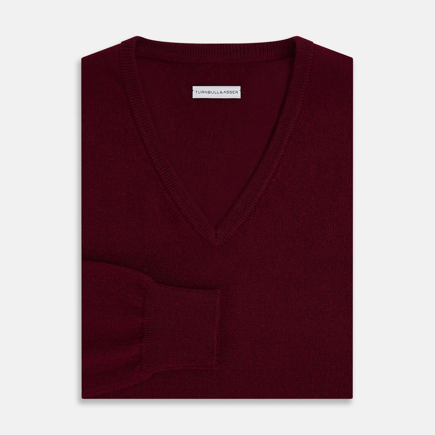 Burgundy Cashmere V-neck Jumper