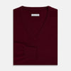 Burgundy Cashmere V-neck Jumper