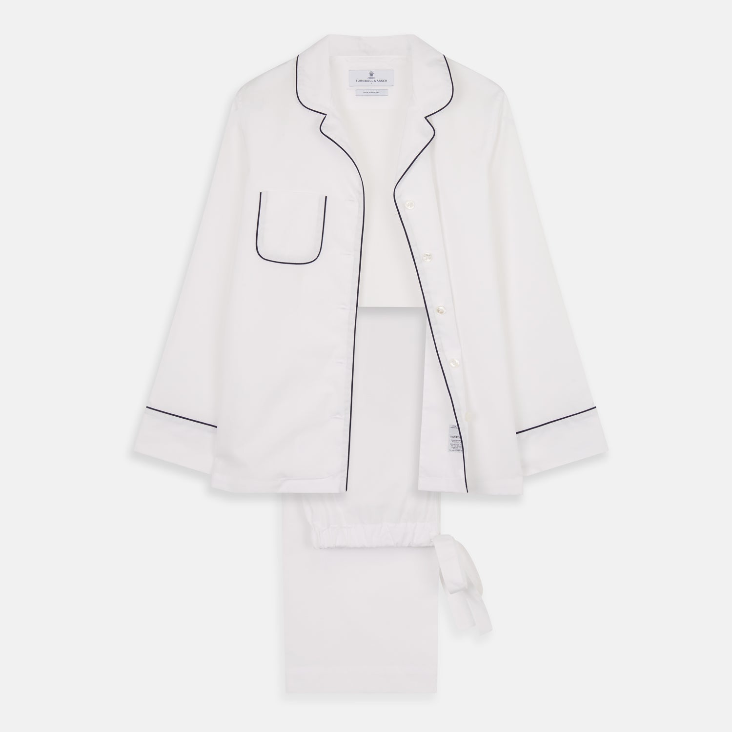View 1 of product Women's Harriet Plain White Cotton Pyjama Set