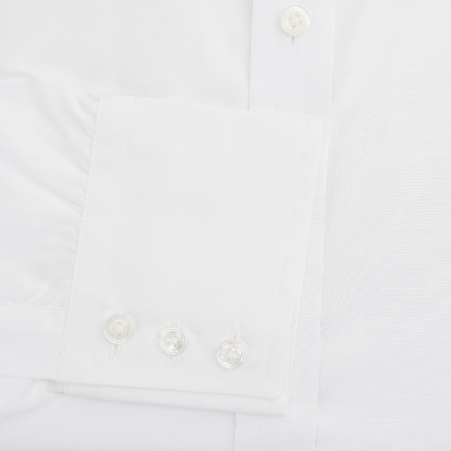 View 4 of product White West Indian Sea Island Cotton Shirt with T&A Collar and 3-Button Cuffs