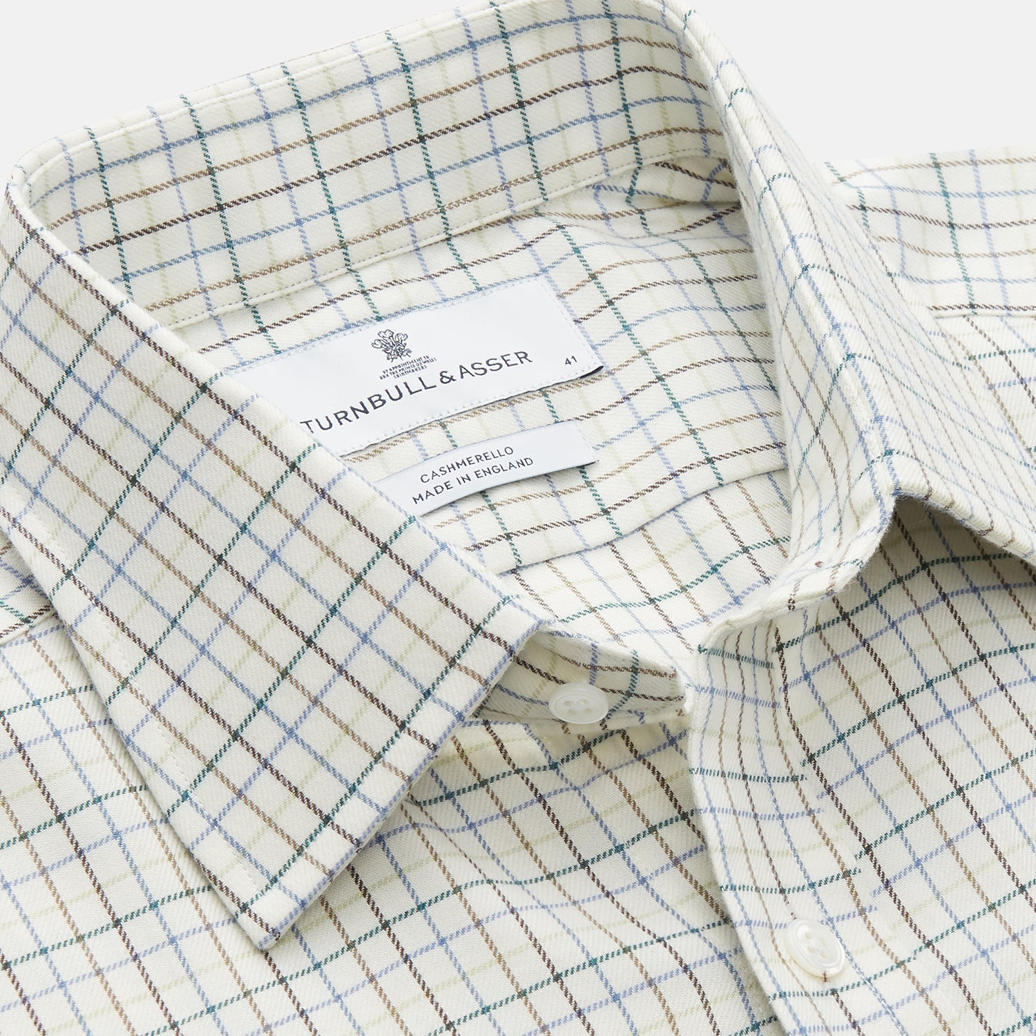 View 2 of product Green Tattersall Check Cashmerello Regular Fit Mayfair Shirt
