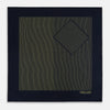 Navy and Gold Stripe Silk Pocket Square