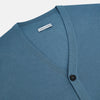 View 2 of product Pale Blue Fine Merino V-Neck Cardigan