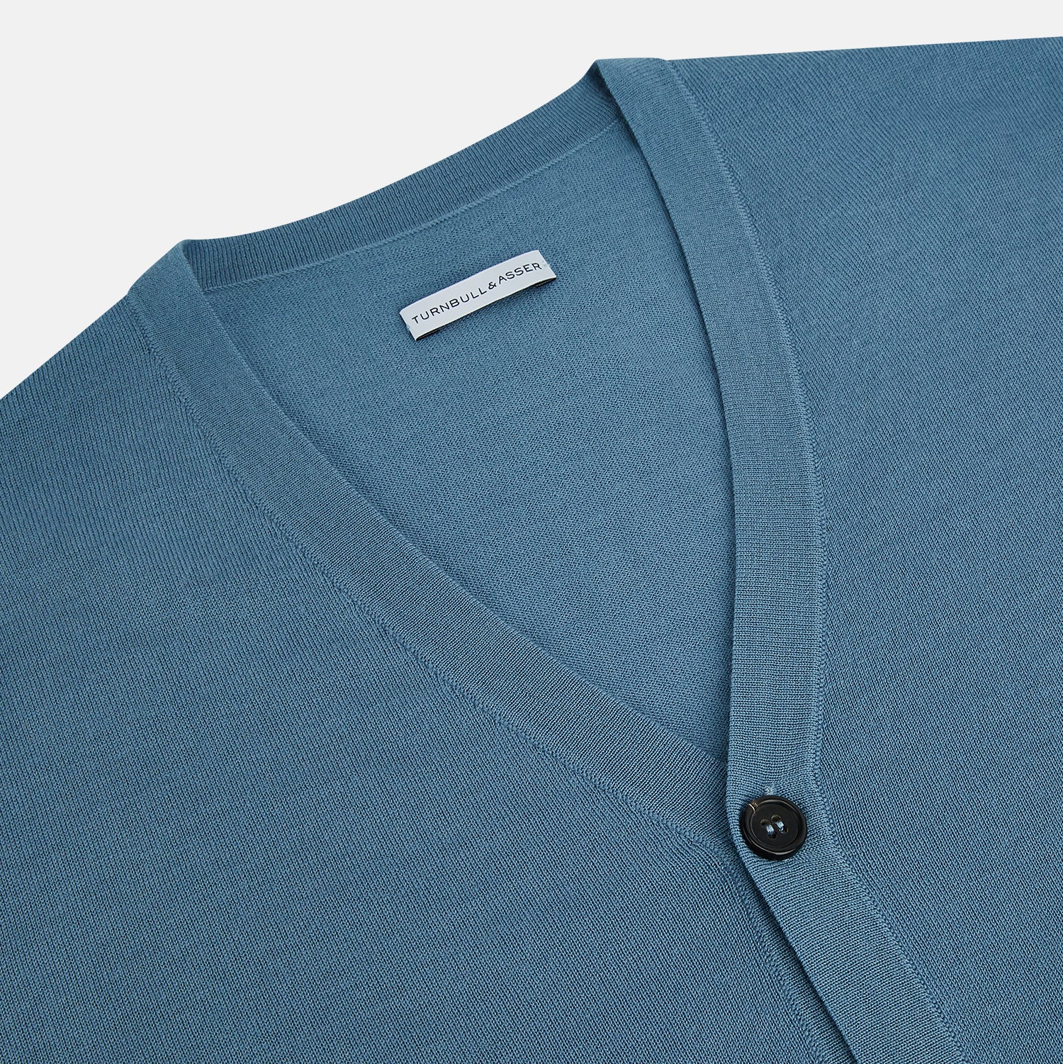 View 2 of product Pale Blue Fine Merino V-Neck Cardigan