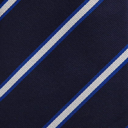 White and Navy  Blazer Silk Tie Image 2