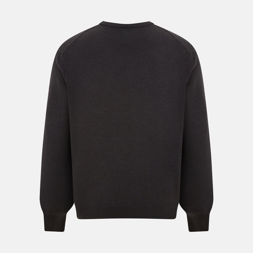 Charcoal Grey Merino V Neck Jumper