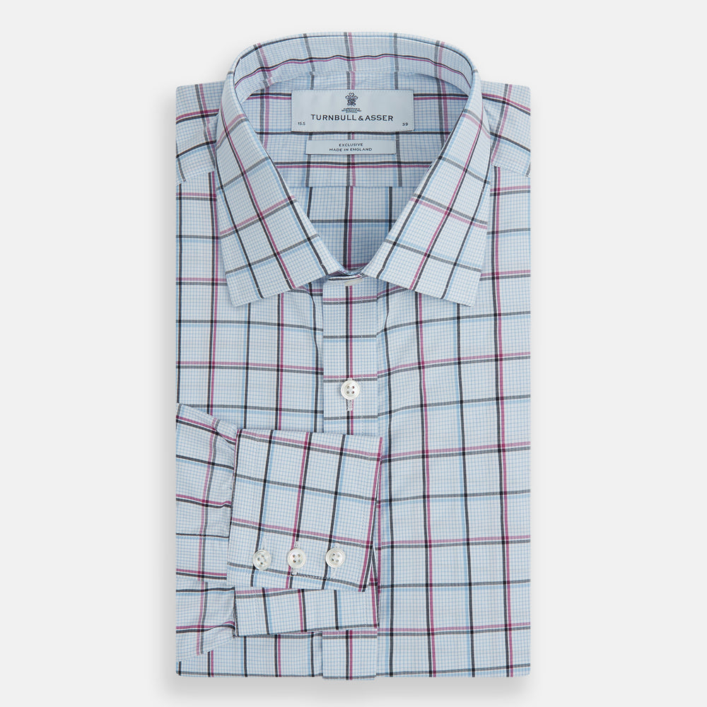 Blue and Pink Tattersall Check Mayfair Shirt