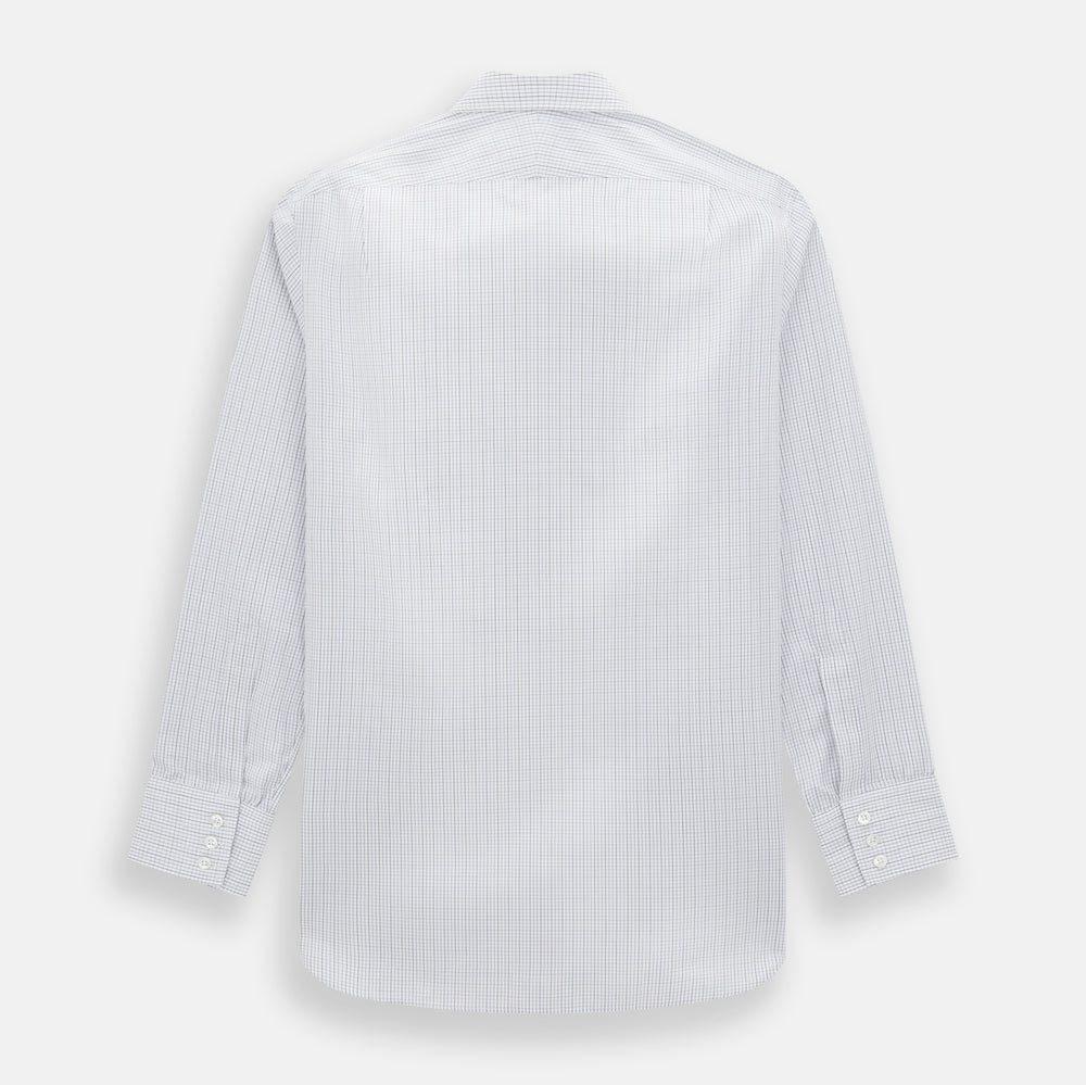 Pale Blue and Grey Grid Check Mayfair Shirt