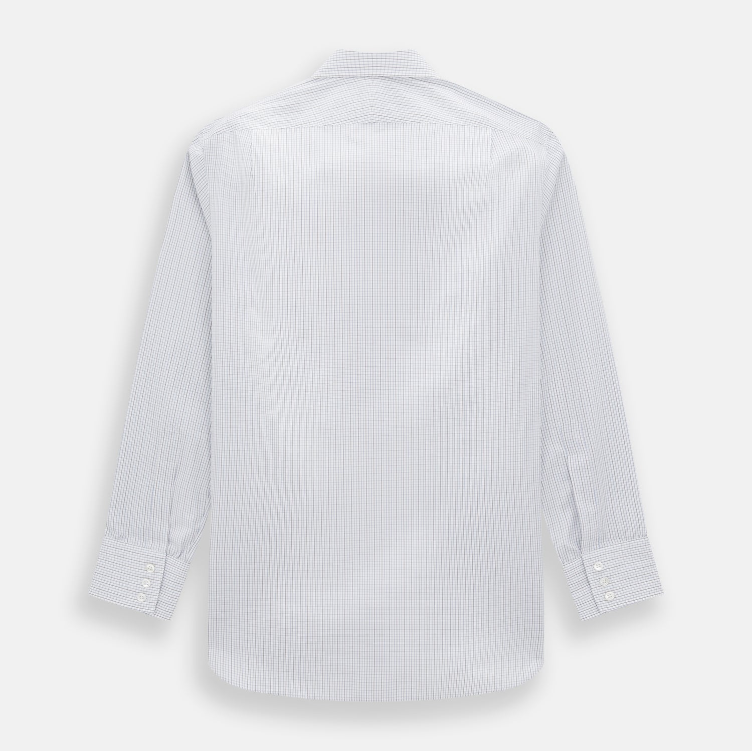 View 3 of product Pale Blue and Grey Grid Check Mayfair Shirt