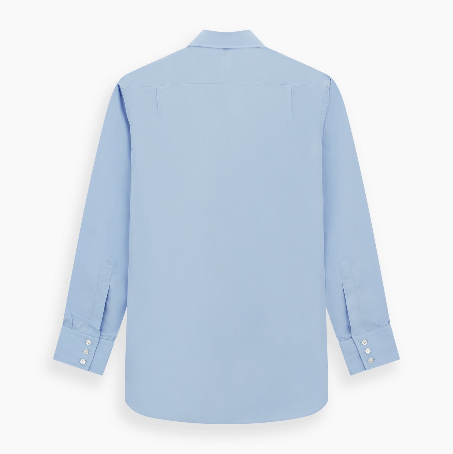 View 5 of product Blue Cotton Shirt with T&A Collar and 3-Button Cuffs