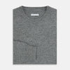 View 4 of product Grey Melange Cashmere Round Neck Jumper