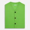 View 4 of product Lime Green Fine Merino V-Neck Sleeveless Cardigan