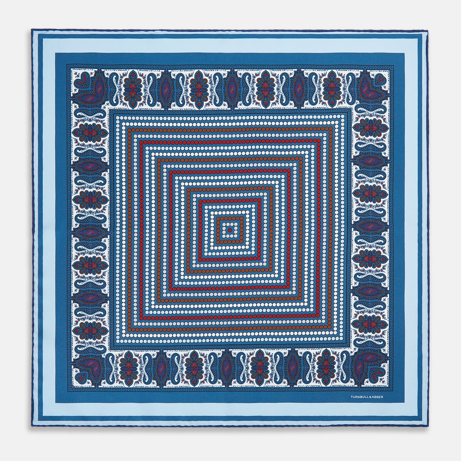 Image 4 of product Blue Bonnet Dots and Paisley Silk Pocket Square