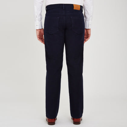 Navy Moleskin Trousers Image 2