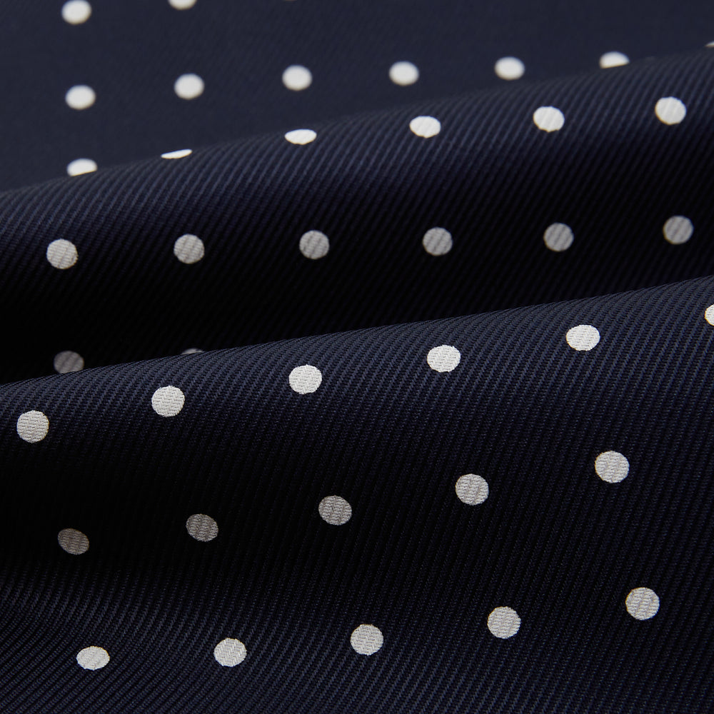 White Dot and Navy Silk Cravat