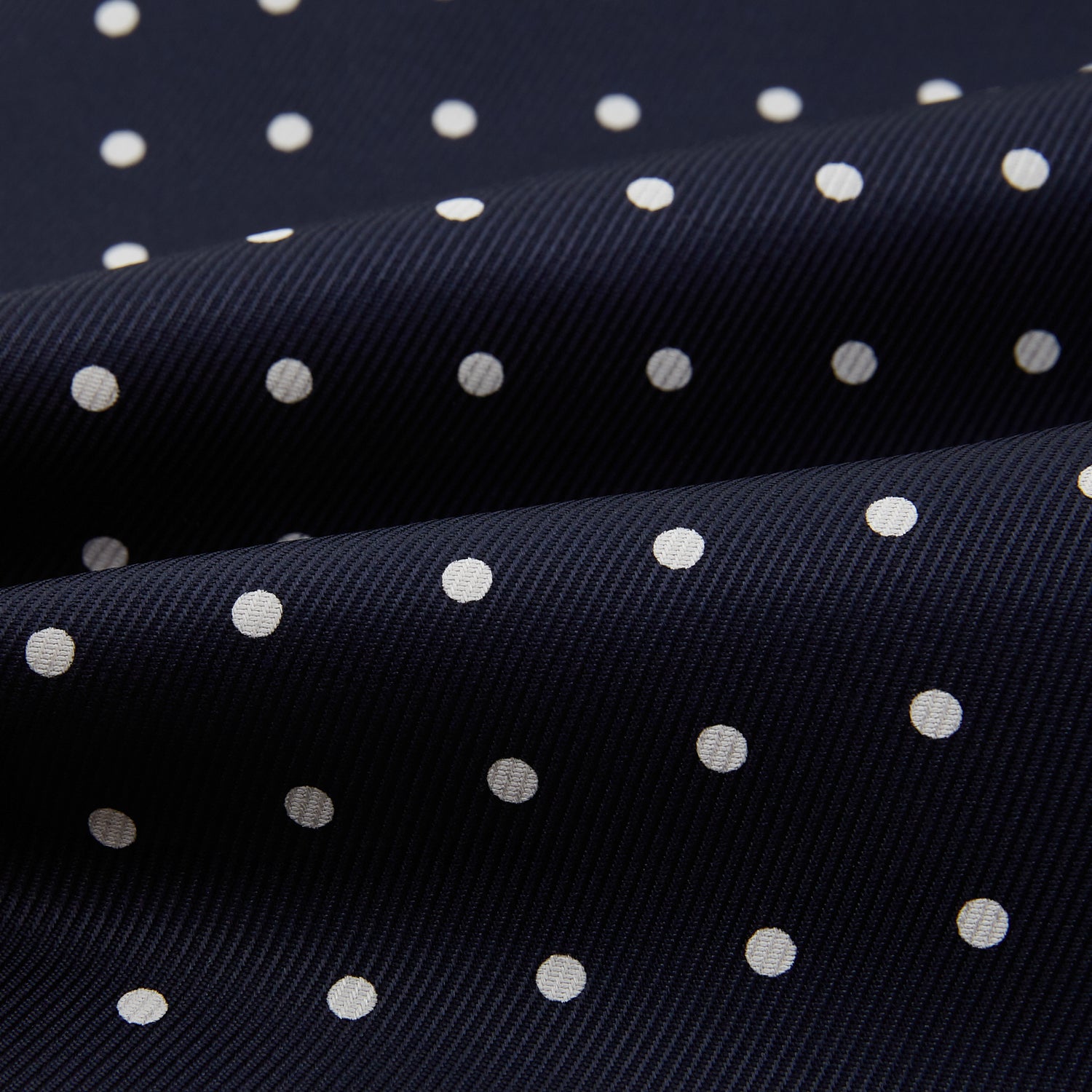 View 4 of product White Dot and Navy Silk Cravat