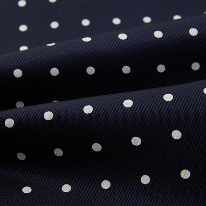 White Dot and Navy Silk Cravat Image 3