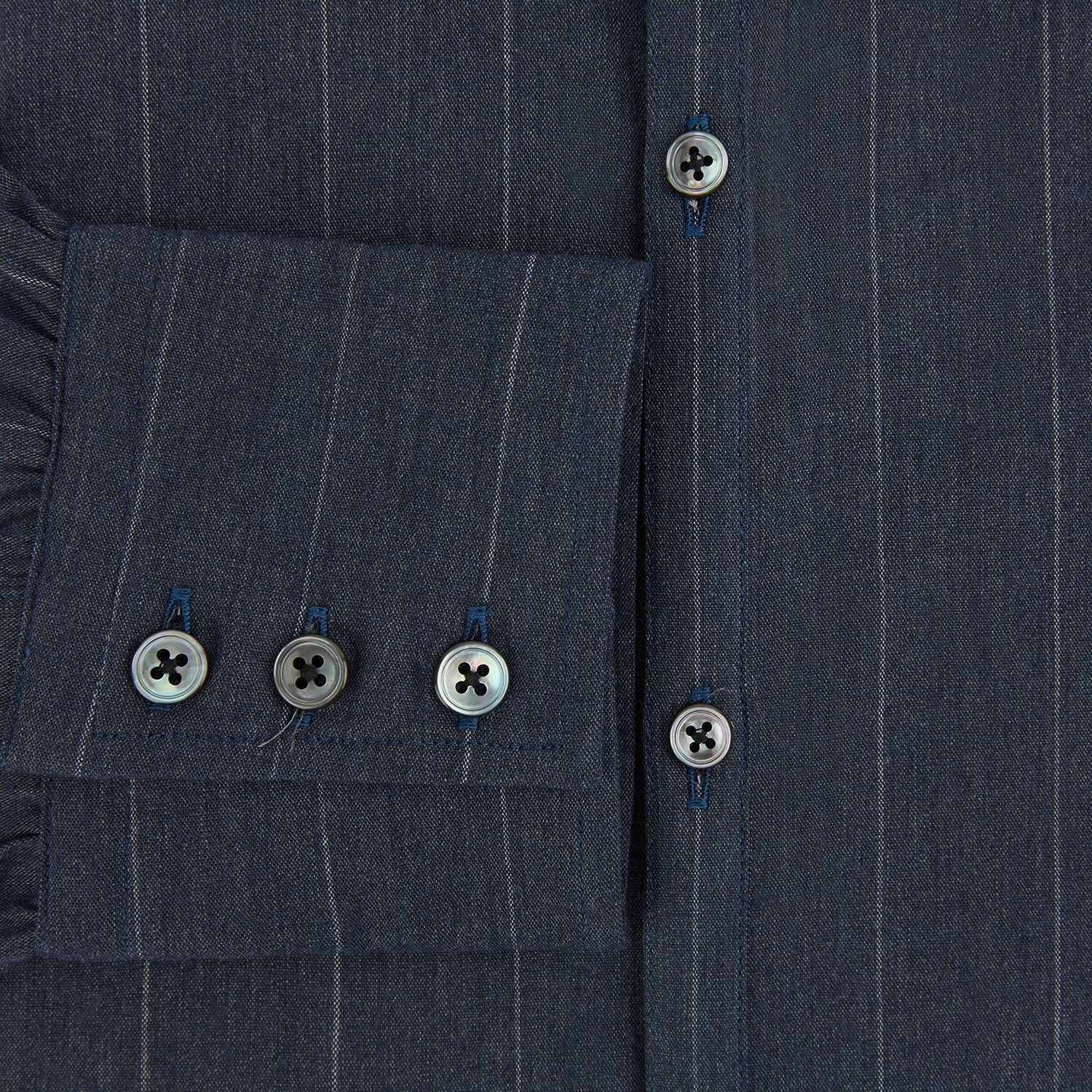 View 4 of product Navy Melange Wide Stripe Westminster Shirt