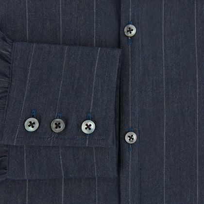 Navy Melange Wide Stripe Westminster Shirt Image 3