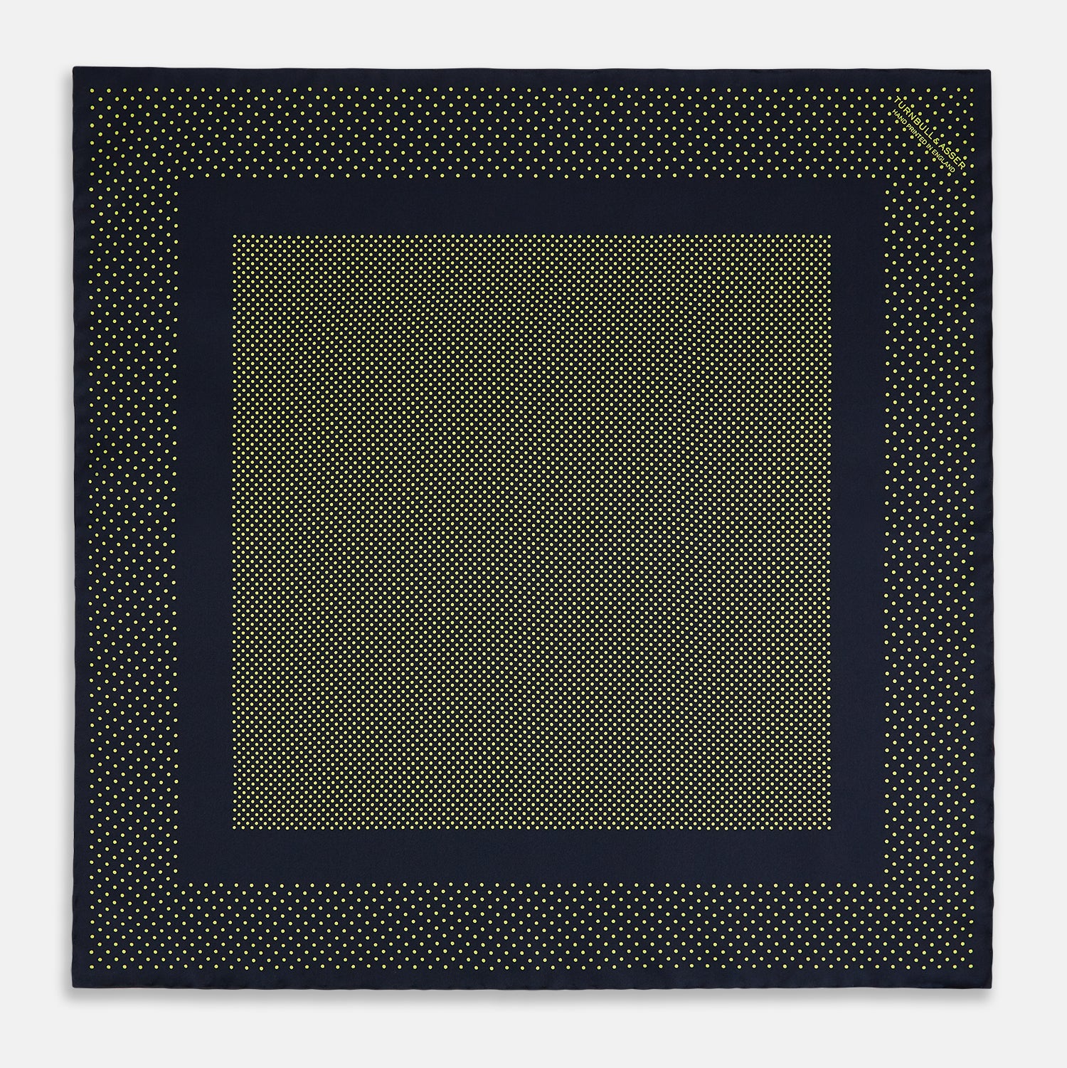 View 4 of product Navy and Yellow Dot Silk Pocket Square