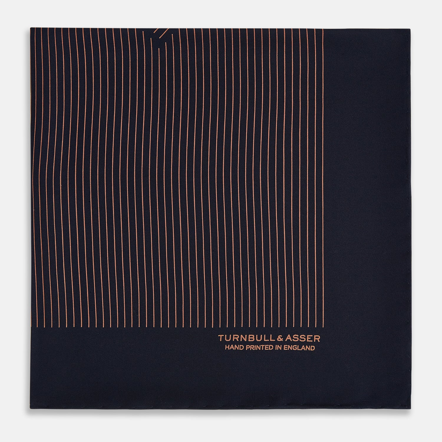 View 4 of product Navy and Blush Stripe Silk Pocket Square