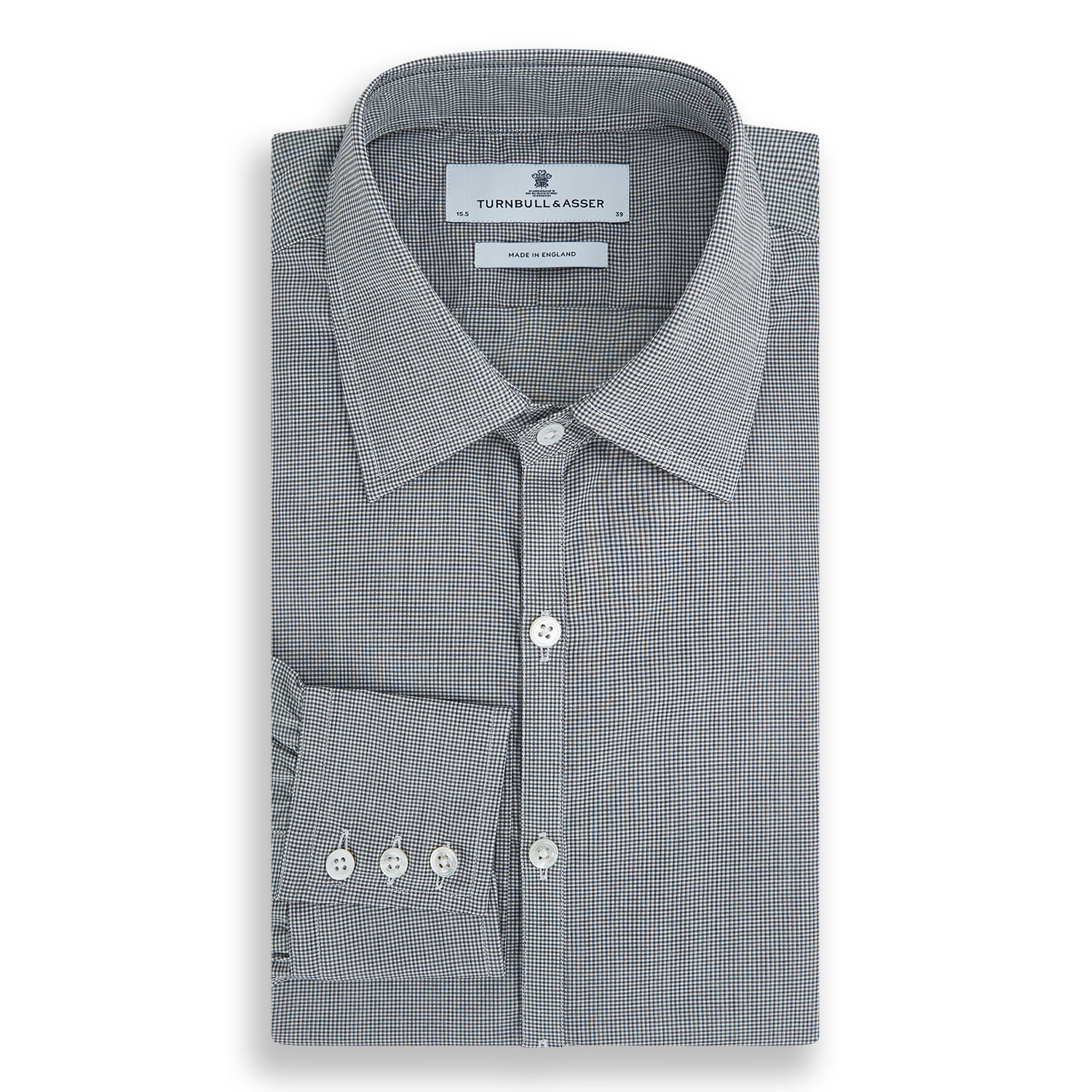 View 8 of product Grey and White Micro Check Westminster Shirt
