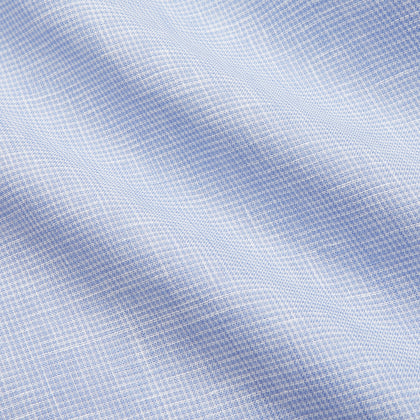 Pale Blue Check Linen Regular Fit Mayfair Shirt Image 2