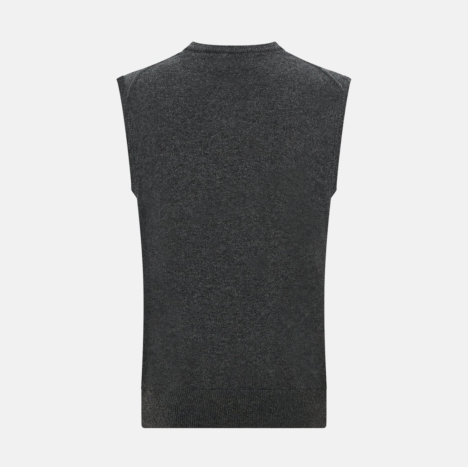 View 3 of product Charcoal Grey  Cashmere Round Neck Vest
