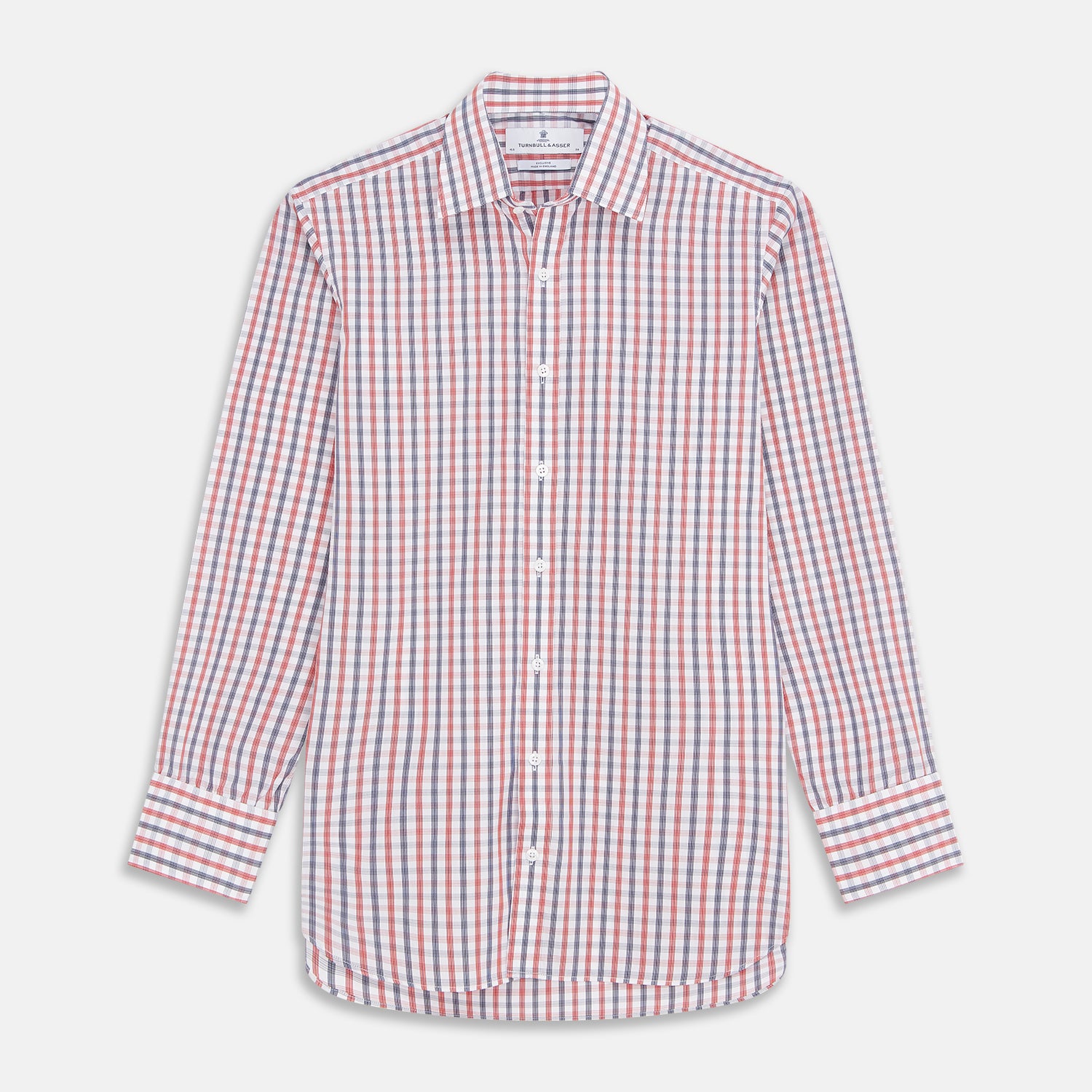 View 1 of product Navy and Red Check Cotton Regular Fit Mayfair Shirt