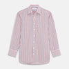 Navy and Red Check Cotton Regular Fit Mayfair Shirt