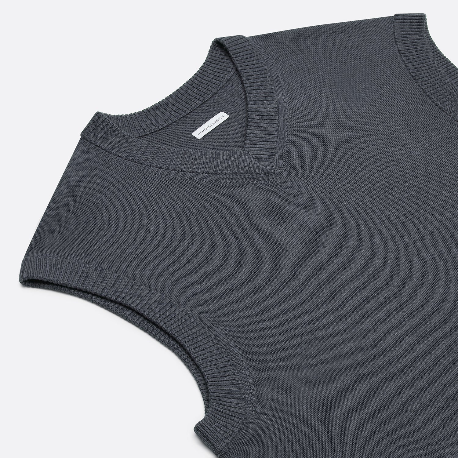 View 2 of product Grey Fine Merino V-Neck Vest