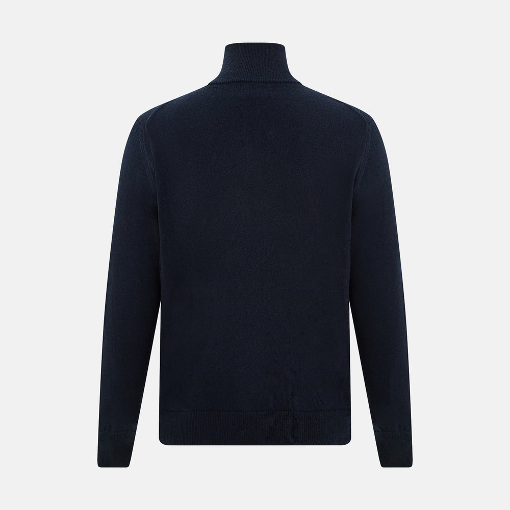 Midnight Blue Half-Zip Cashmere Jumper