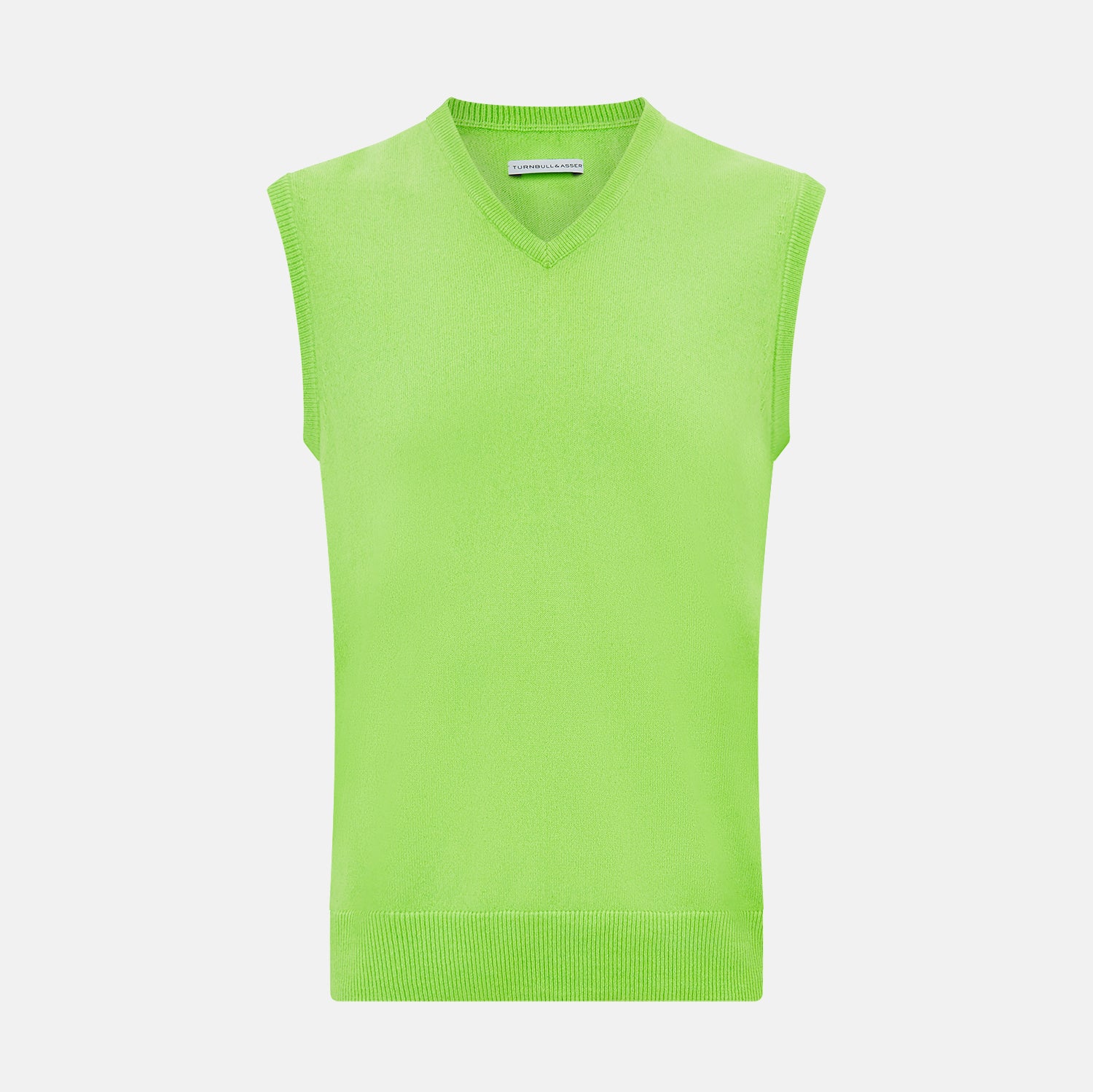 View 1 of product Lime Green V-neck Cashmere Vest
