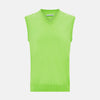 Lime Green V-neck Cashmere Vest