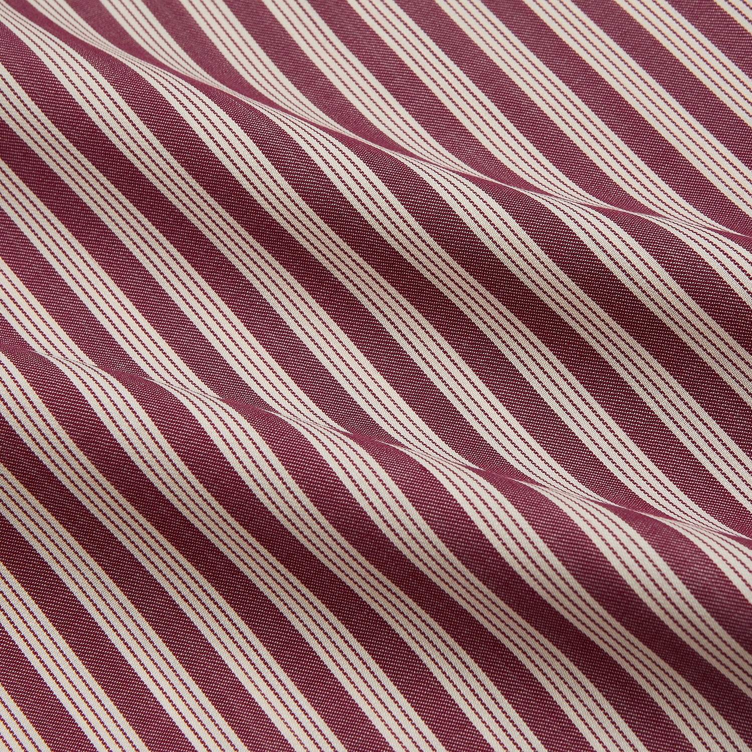 Image 4 of product Burgundy Multi Stripe Weekend Fit Wool Shirt with Derby Collar and 1 Button Cuffs