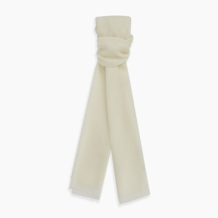 White Hand-Dyed Cashmere Scarf Image 2