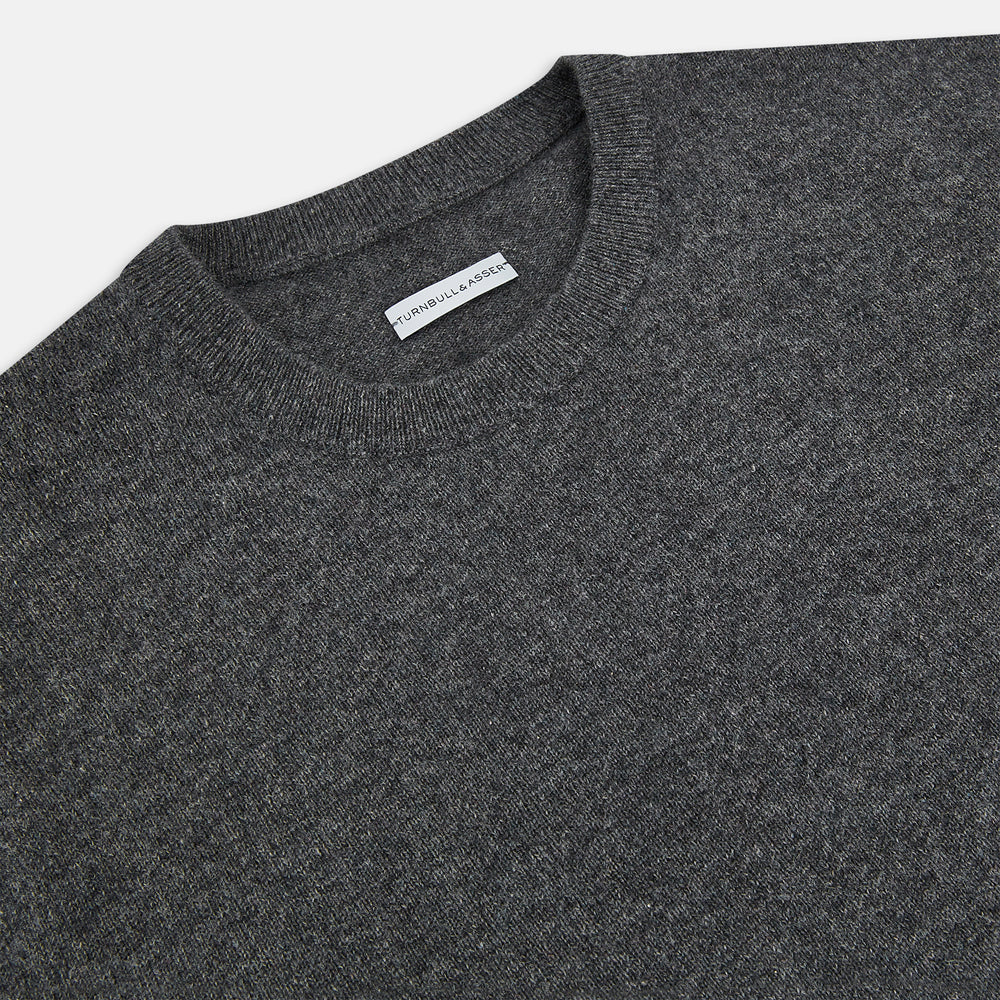 Charcoal Grey Cashmere Round Neck Jumper