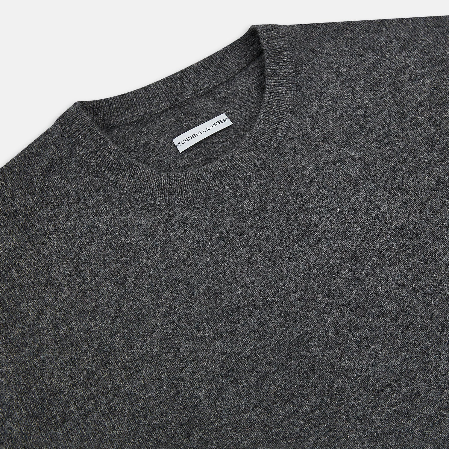 View 2 of product Charcoal Grey Cashmere Round Neck Jumper