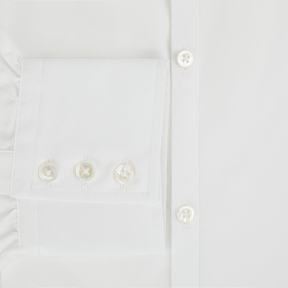 PLAIN WHITE WESTMINSTER SHIRT WITH TURNBULL COLLAR AND 3- BUTTON CUFFS