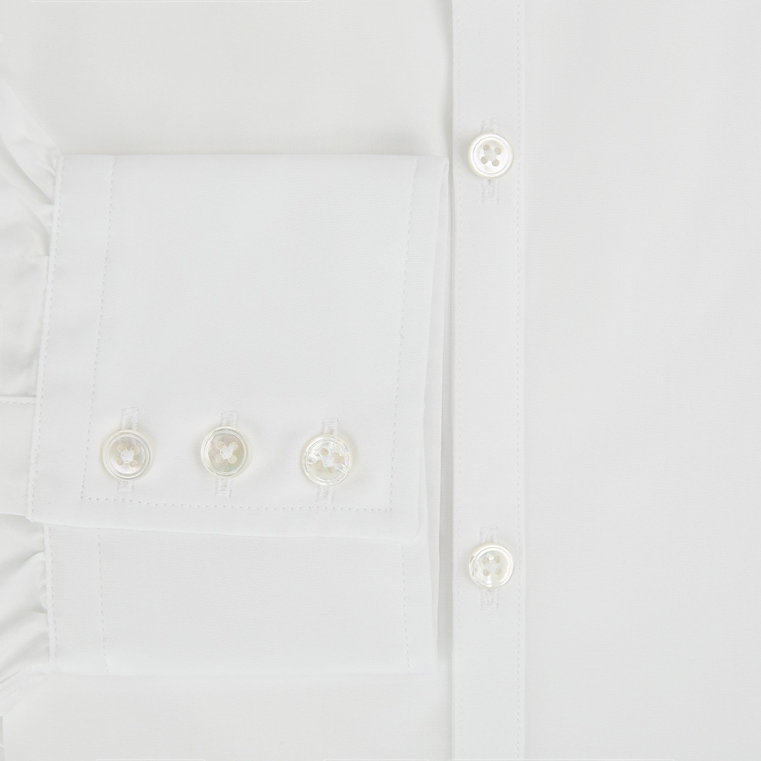 View 4 of product PLAIN WHITE WESTMINSTER SHIRT WITH TURNBULL COLLAR AND 3- BUTTON CUFFS