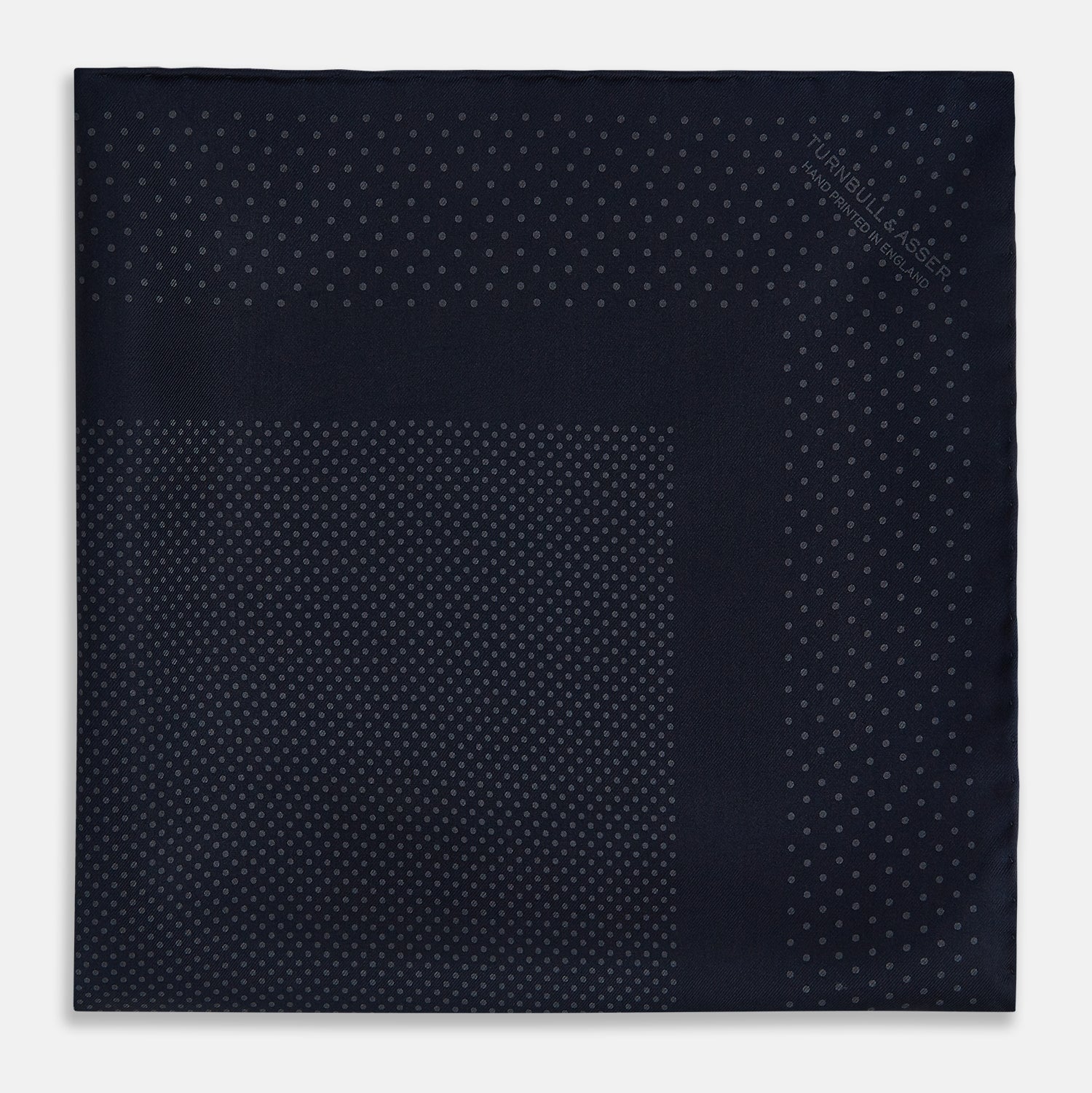 View 4 of product Navy and Charcoal Dot Silk Pocket Square