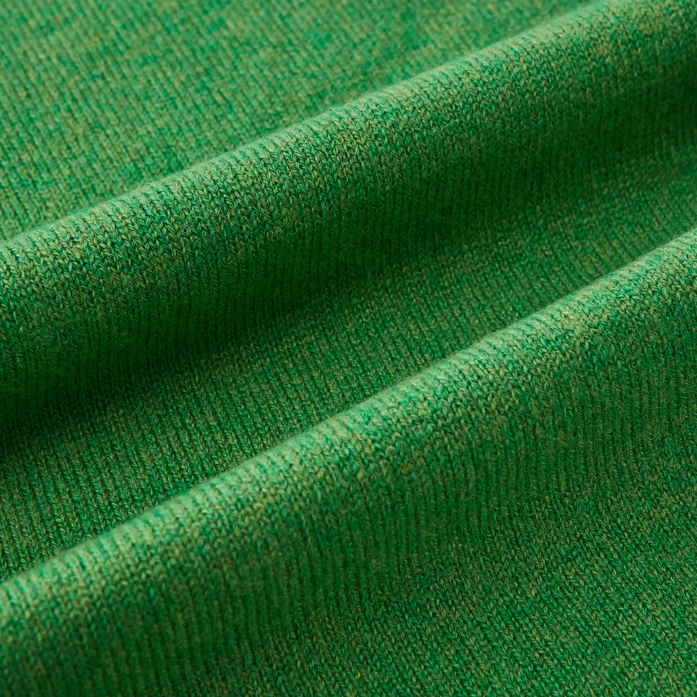 Plain Kelly Green Cashmere Knitted Scarf