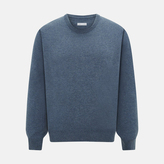 Pacific Blue Cashmere Round Neck Jumper