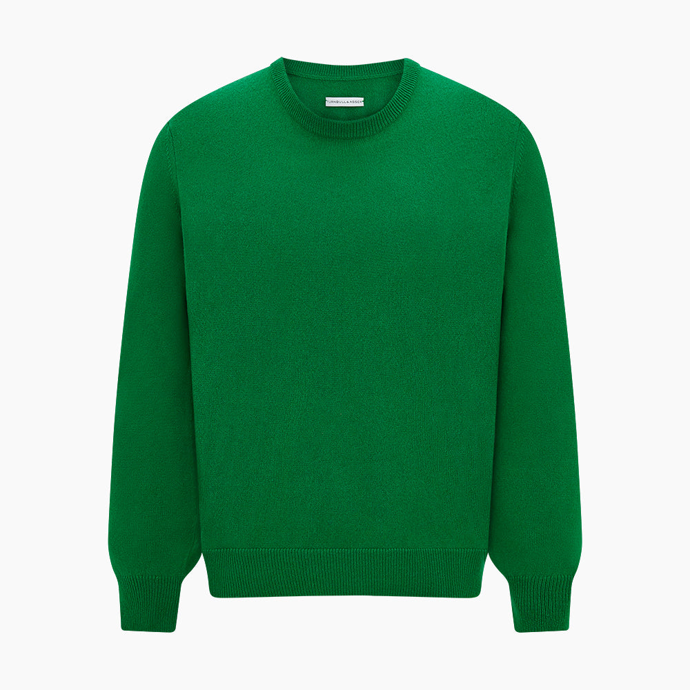Grass Green Cashmere Round Neck Jumper