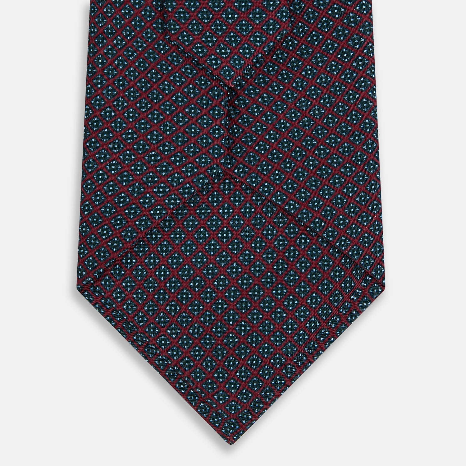 View 3 of product Magenta and Navy Square-Patterned Silk Tie