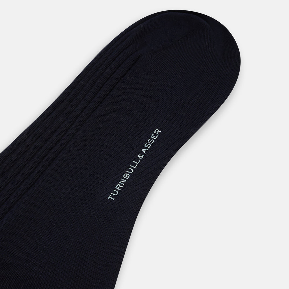 Navy Organic Cotton Mid-Length Socks
