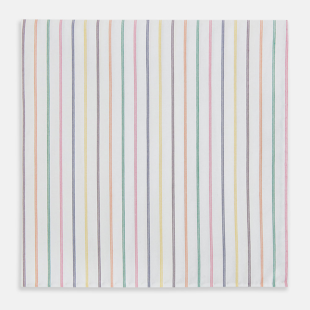 Rainbow Double Pinstripe Hand-Rolled Handkerchief