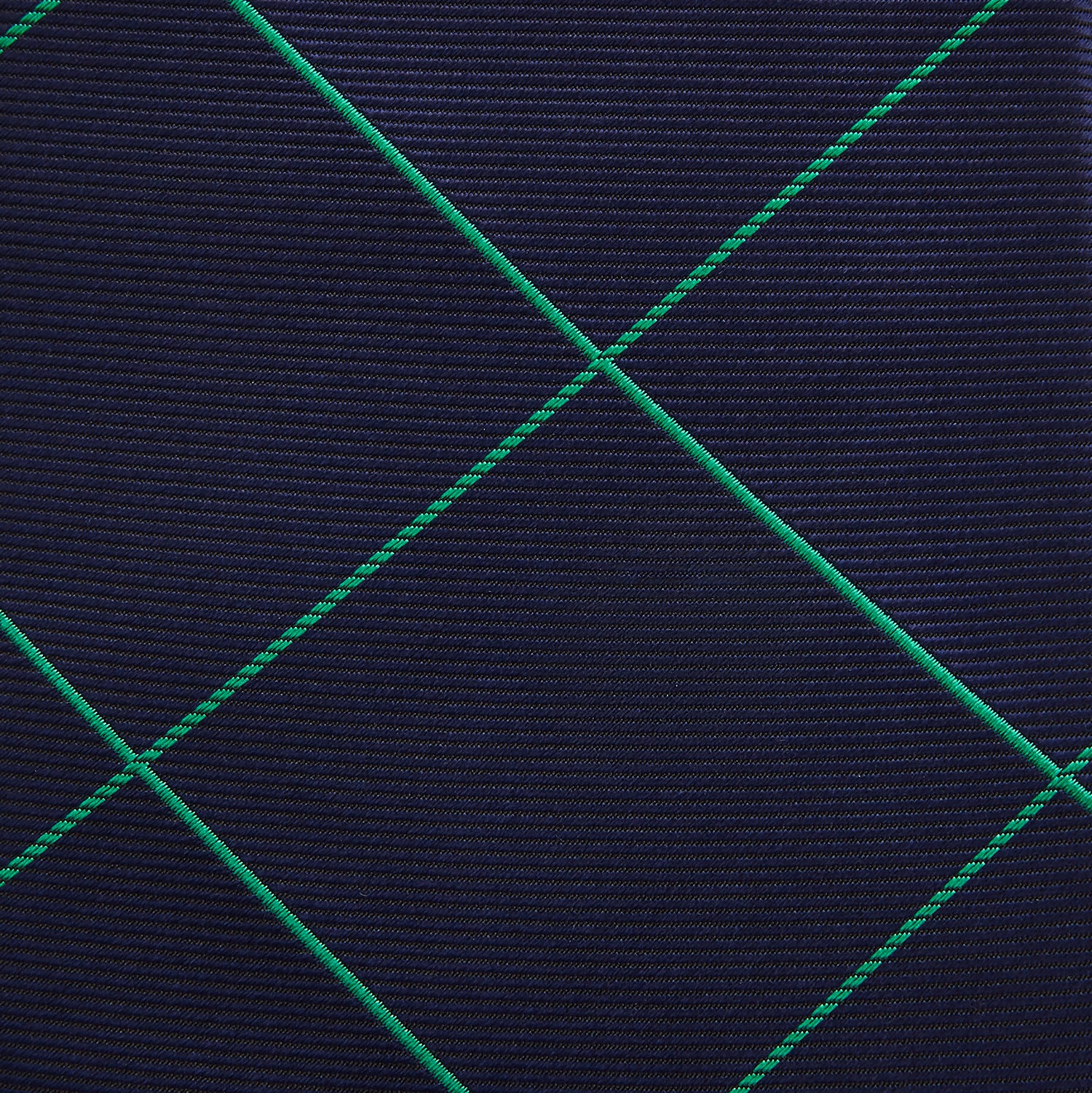 View 3 of product Green and Navy Window Pane Silk Tie