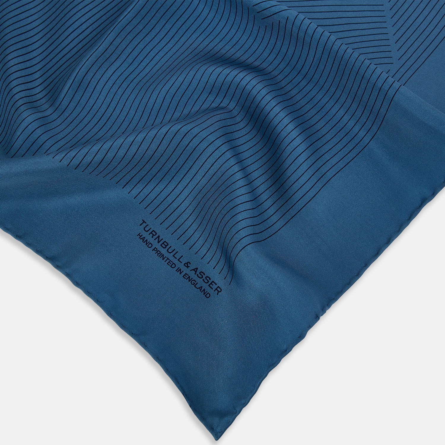 View 2 of product Blue Stripe Silk Pocket Square